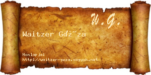 Waitzer Géza névjegykártya