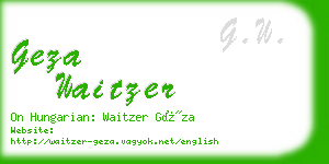 geza waitzer business card